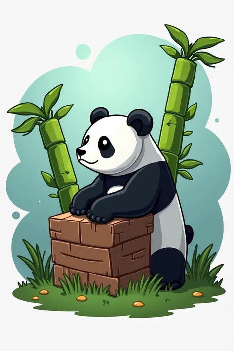 Can you make me a Minecraft server logo with the name Panda Block in the picture should Minecraft be pandas and a bamboo