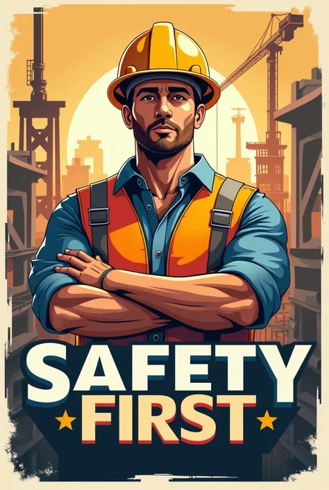 poster with a theme: We live and work with safety first mindset