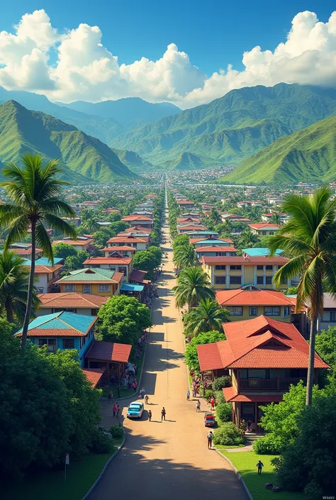 Population of Hawaii island with background houses
