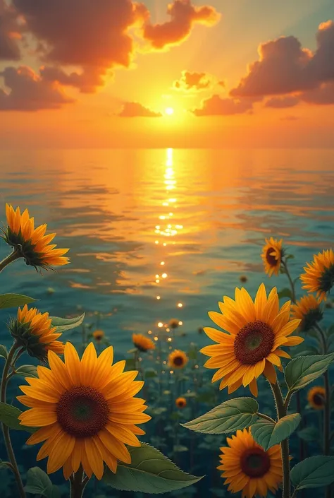  calm、peace、warm、justice、responsibility、sun and sea、sunflower、Images inspired by these