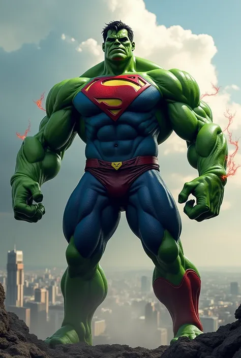 Hulk combine Superman costume full body