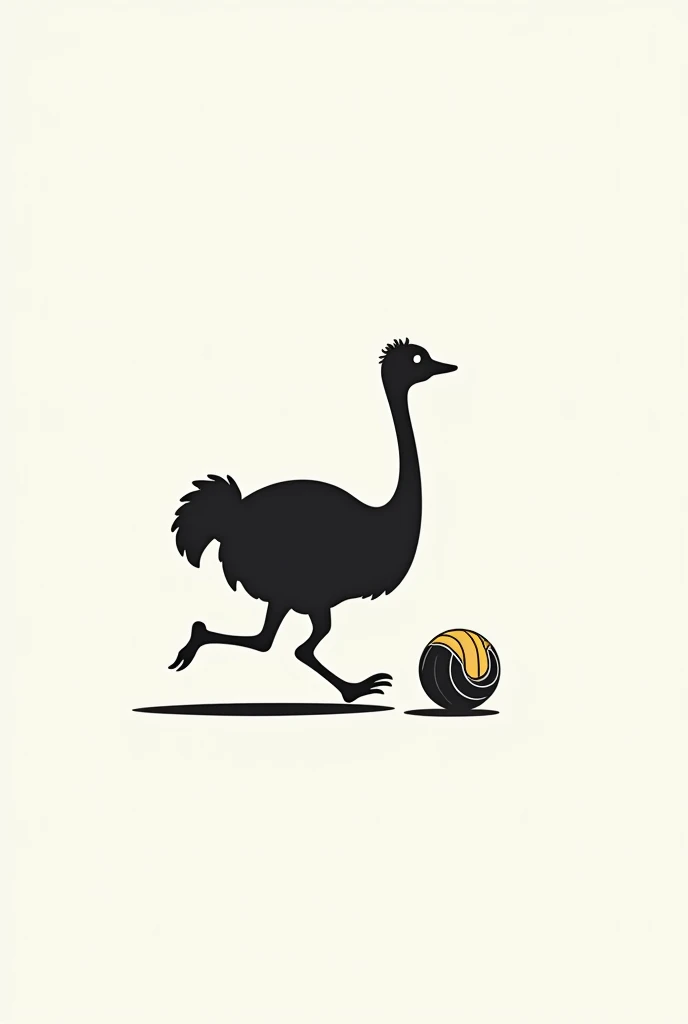  Minimalist logo ostrich silhouette on volleyball silhouette 
Ball moving forward cool if they had hit him and an ostrich running over him
Ostrich "small" running over the bathroom  