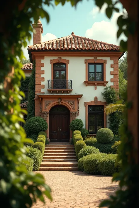 1st story Spanish Tile house, cinematic photo (realistic, photorealistic), 35mm photograph, film, bokeh, professional, 4k, highly detailed
