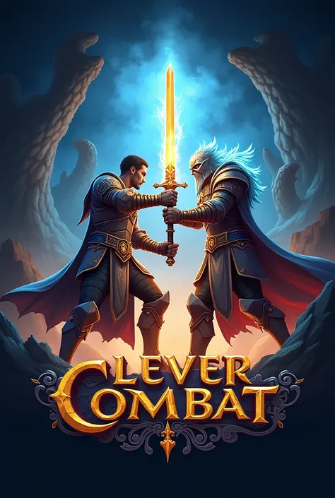 make logo icon game the name is clever combat, with fantasy theme on the logo