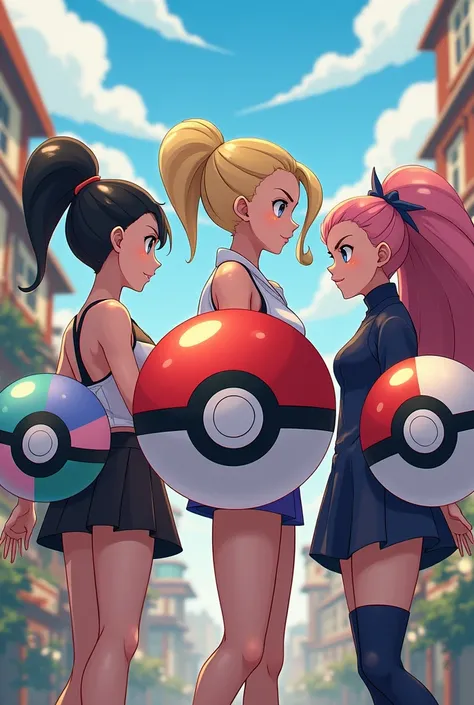 Imagine 3 femmes qui incarnent la Team Pocket . Elles sont là pour sauver discordville. Univers Pokemon avec accessoire pokeball