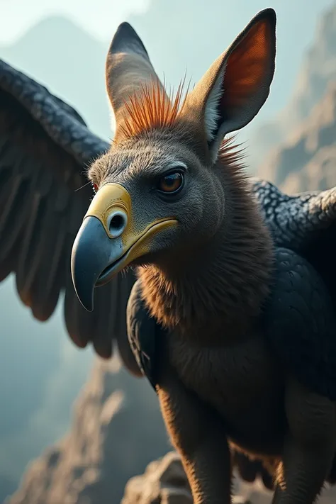 I need a large and complete image of a kangaroos head with the combination of an Andean condor 