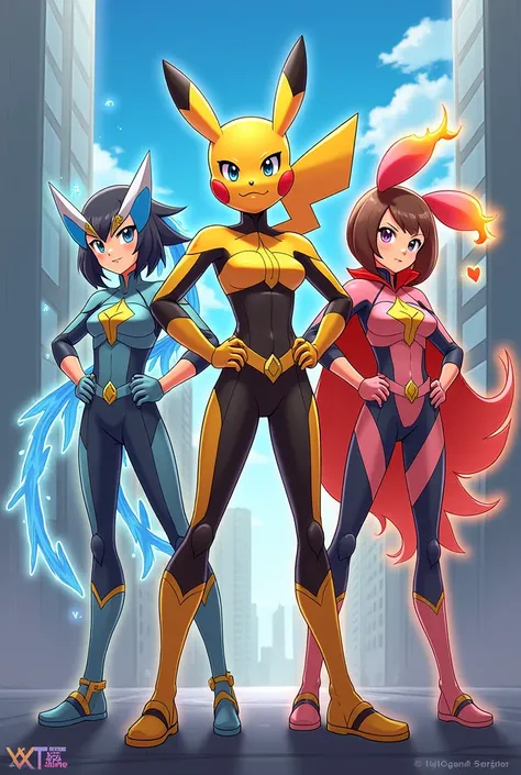 3 personnages super héros femmes de la team Pocket de Pokémon 