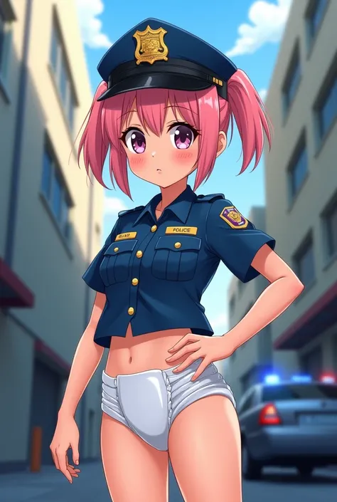 anime police girl wear diaper