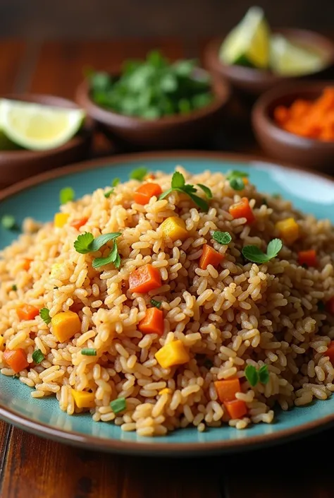 Old Nicaraguan Indian dish with fried rice and ripe old rice