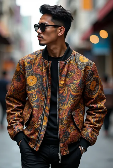 add a batik elements at the jacket