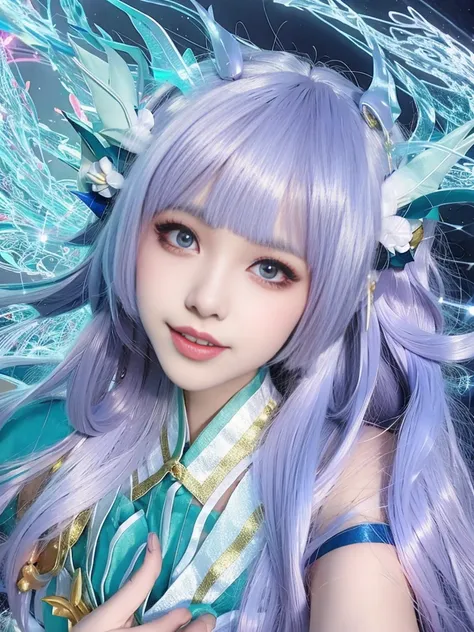 Close-up of women in costumes on stage, full-body fairy, beautiful celestial mage, amazing young ethereal characters, beautiful fantasy queen, astral witch costume, Shaxi, flowing magic robe, white Hanfu, fairy fantasy, beauty Delfin, ethereal fantasy, ele...