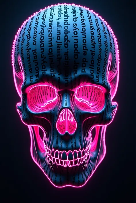 Thousand of "Marc" and form it into a neon  skull front view