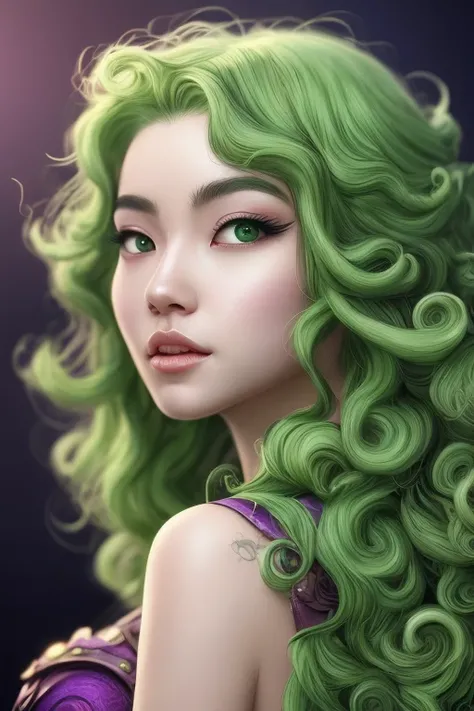 ((best quality)), ((masterpiece)), (detailed), woman with green hair, holding a sword, (Artgerm inspired:1.2), (pixiv contest winner:1.1), (octopus goddess:1.3), (Berserk art style:1.2), close-up portrait, goddess skull, (Senna from League of Legends:1.1),...