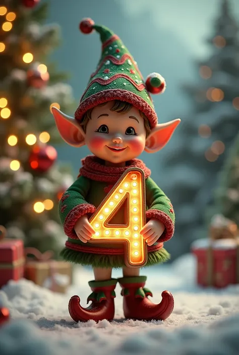 Christmas elf with number 4