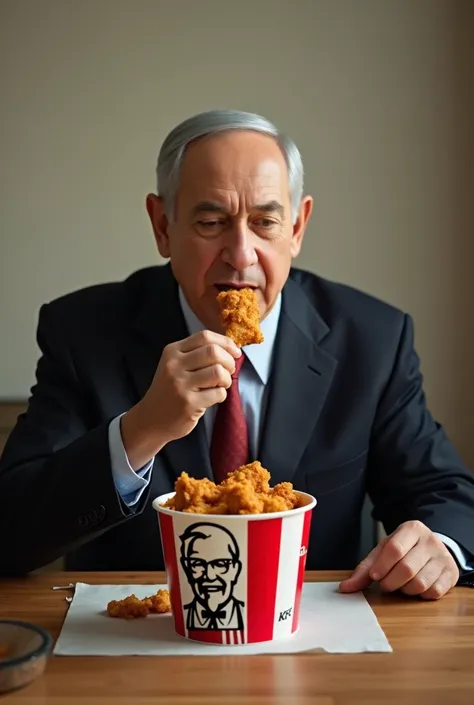 Netanyahu eating Kfc