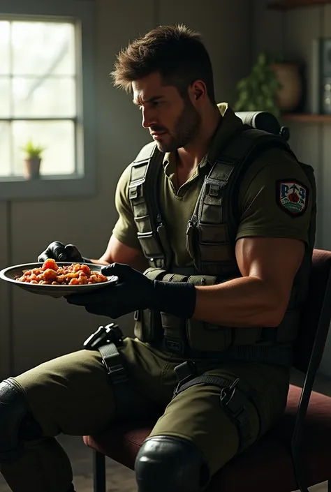 Chris Redfield eating 