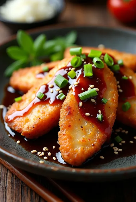 fried fish with dark soy topping