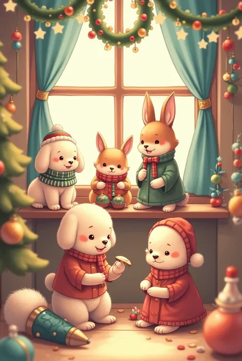  Max Image、Ultra delicate、 Christmas、Cute Animals、Illustration、