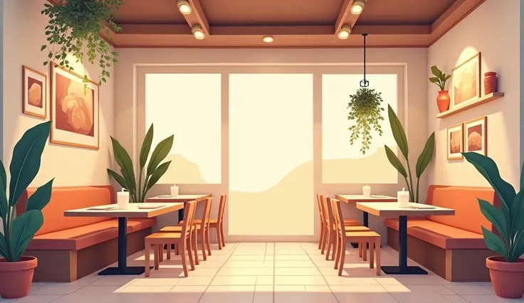 eatery interior backgroud without people flat 2d style