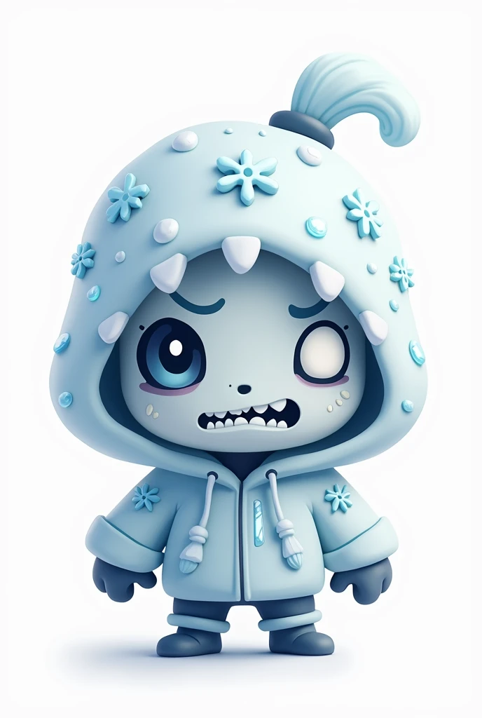 Here’s the updated description without the background:

A minimalistic logo featuring a stylized male character wearing a hoodie designed as a snow monster, inspired by a snowman concept. The hoodie is shaped like a playful snow monster’s head, with soft, ...