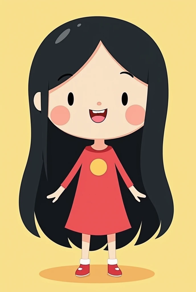 A minimalist cartoon character designed in the iconic style of Adventure Time. The character has long black hair and a playful, cheerful expression with a subtle smile like marceline. It incorporates unique elements, such as a distinctive outfit or accesso...