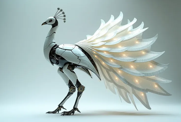 mecanical robot fine gracile elegant peacock