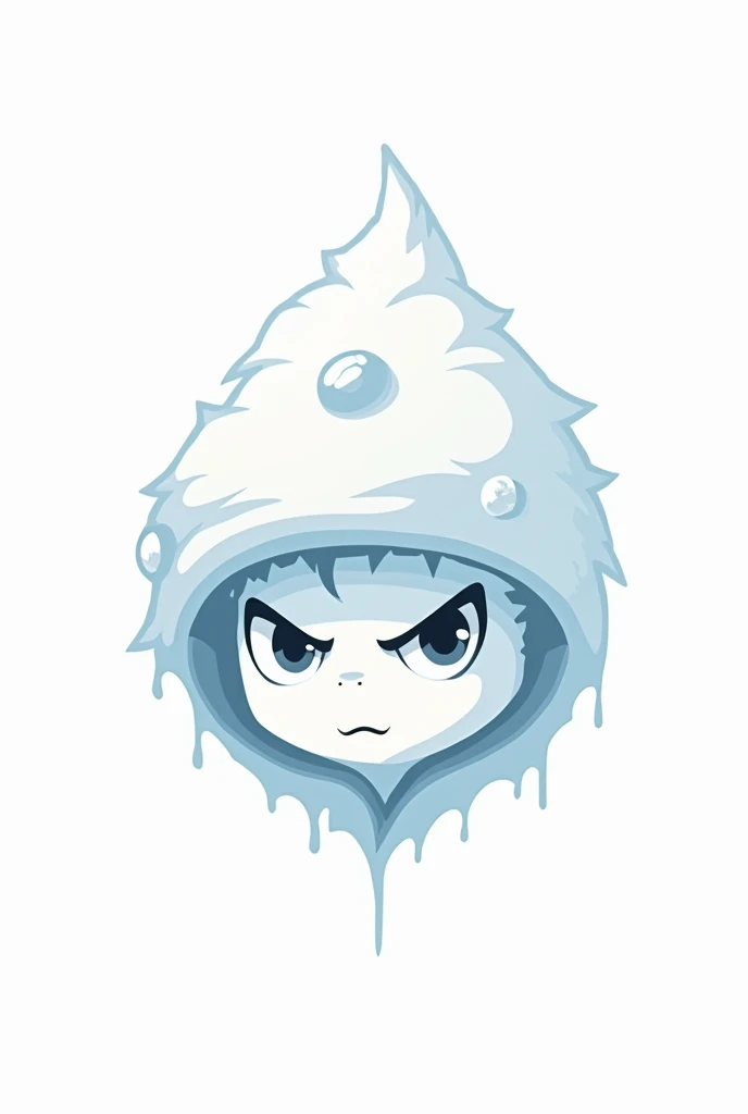 A minimalistic, clean-line logo featuring a stylized male character wearing a monster hat designed as a snow monster. The monster hat has rounded features, smooth lines, and details resembling snowflakes or ice crystals. The monster’s face is partly hidden...