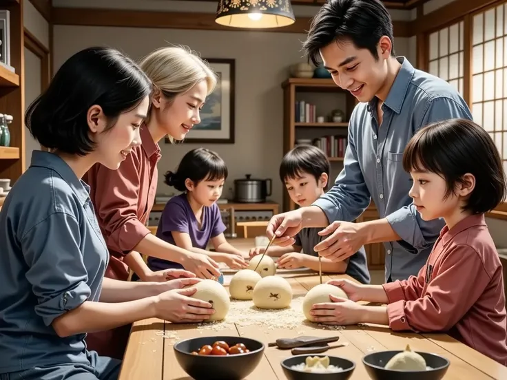 Pounding rice cakes、New Years events held by all relatives、