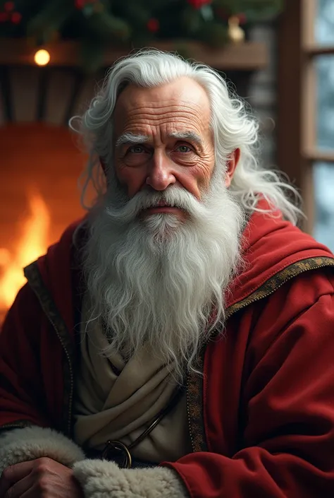 a old man with white beard like saint nicholas