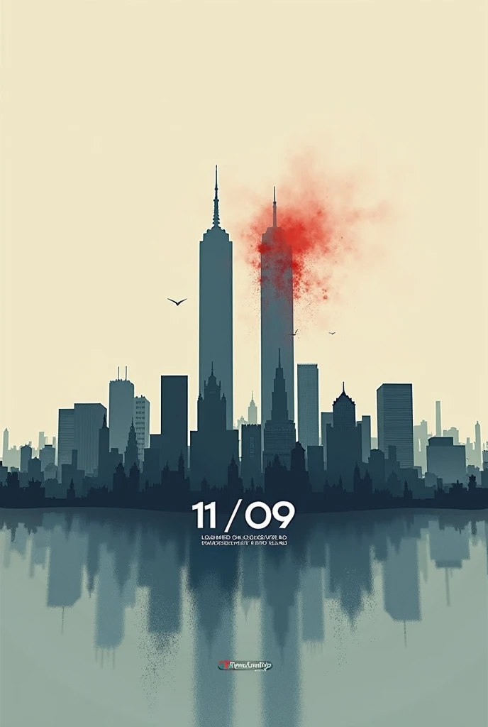  creates a symbolic image of the New York skyline where the twin towers appear, with a focus on the attack and on memory and hope,  accompanied by a discreet graphic design that includes the date of 11 /09 and the title of Logistics Plan in Spanish 