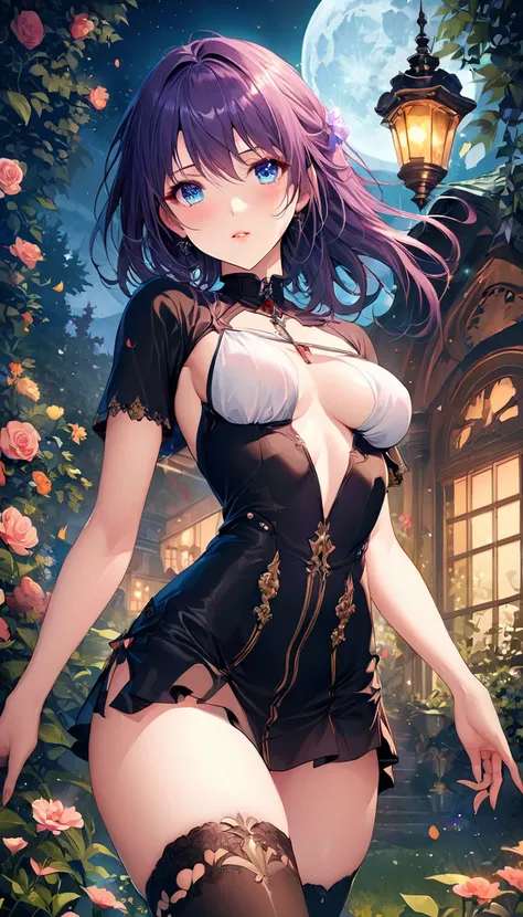 best quality, high_resolution, distinct_image, detailed background ,girl, flower,garden,moon,Score_9, Score_8_up, Score_7_up, Score_6_up, Score_5_up, Score_4_up, Source_anime, Tag1, Tag2, Quality_masterpiece, Anatomically correct, Beautiful face, Perfect f...