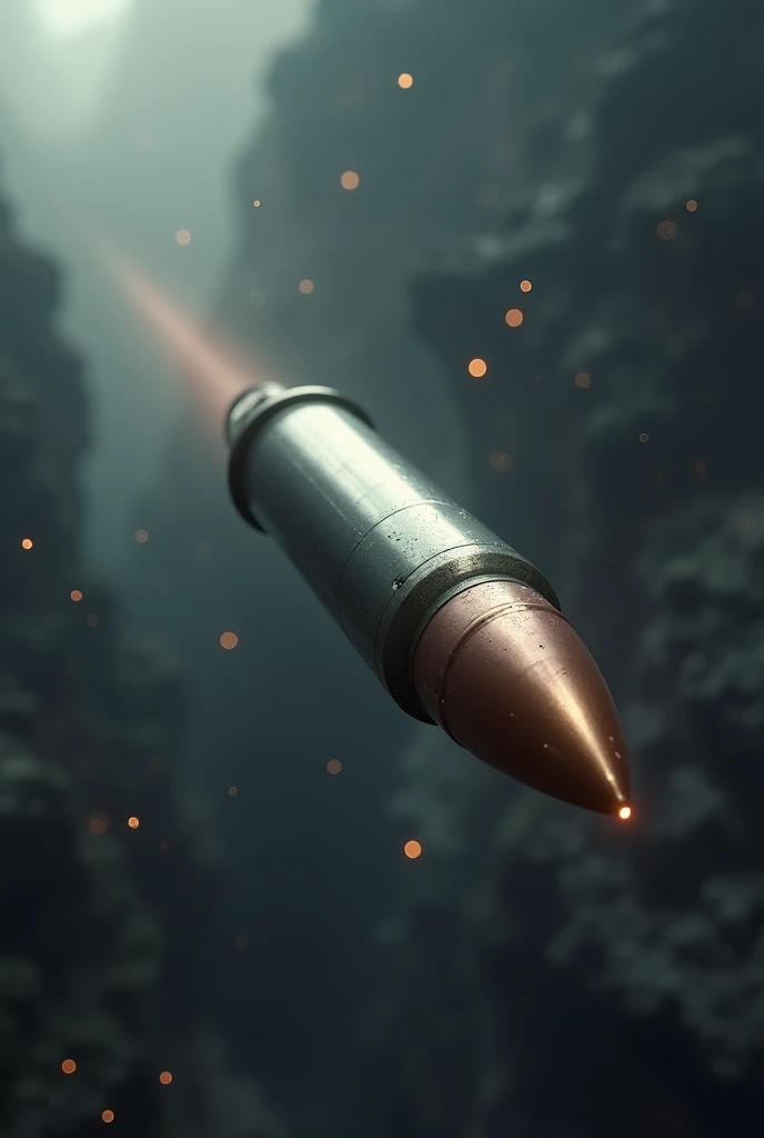 A picture of a flying bullet horizontally