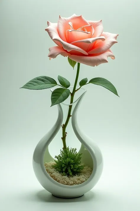 rose shaped hydroponic vase 