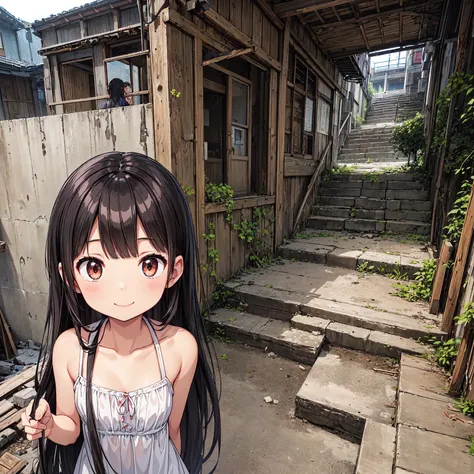 
(  Masterpiece  、 top quality)、(( 3 girls、Girl in summer clothes 、 detailed face 、smile))、Have fun with everyone   、(Poor conditions)、(  housing complex 、Living Style、General store、Abandoned hot spring town 、dark and filthy 、Bulky trash、Battleship Island:...