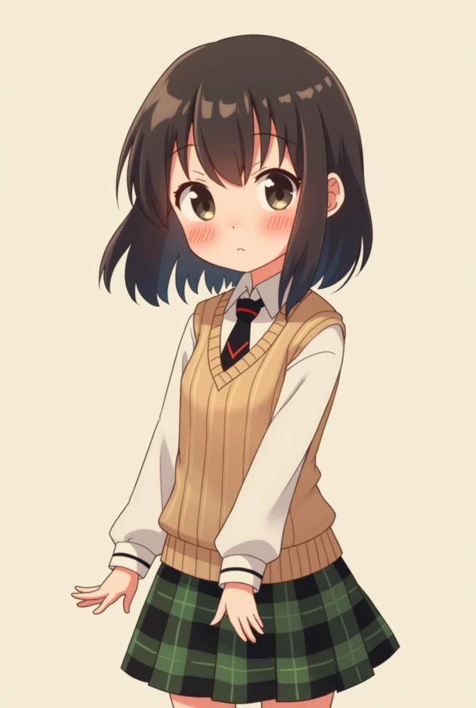 Create an animated image of a schoolgirl depicted as follows

First of all, , If you specify the appearance and attire of a schoolgirl :

- **key:** At about 149 ~ 154 cm, , Sweetheart(174cm) .  has a neat and modest appearance wearing , 보호 본능을 자극하는 key라고 ...