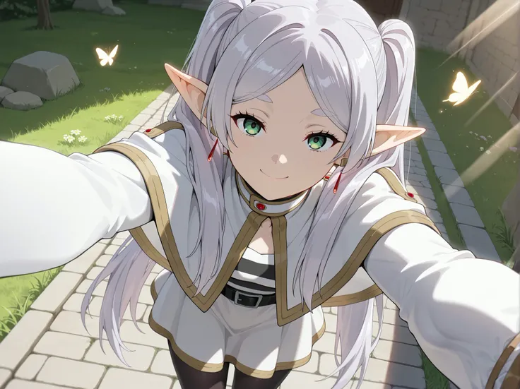1girl, (masterpiece:1.3), (high resolution), (8K), (extremely detailed), (4k), (pixiv), perfect face, nice eyes and face, (best quality), (super detailed), detailed face and eyes, (solo), textured skin, absurdres, highres, wz_sousou_no_frieren_style, wz_so...