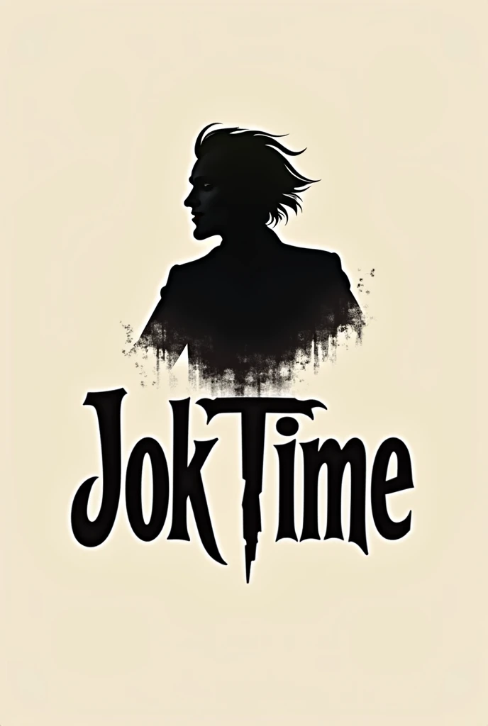 A logo for a cafe named Jok Time using the logo like Joker from the movie. use the Joker image as a silhouette for the logo