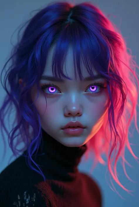 Purple Eye, gradient hair color, 