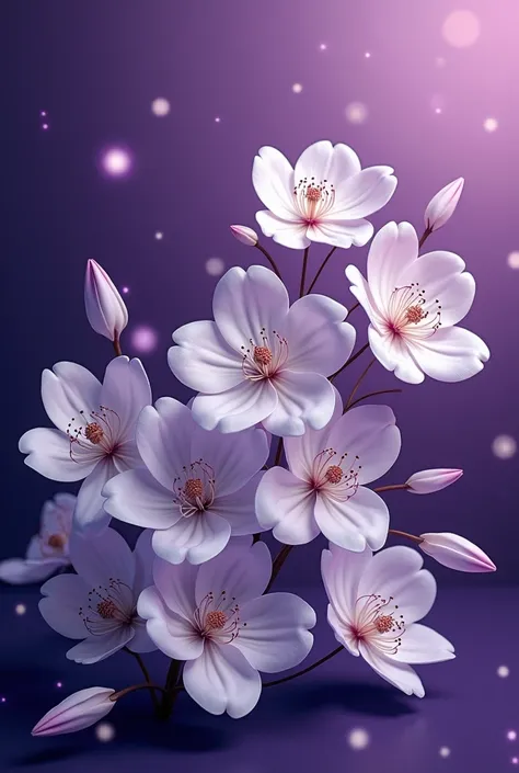 Royal purple with white flowers png