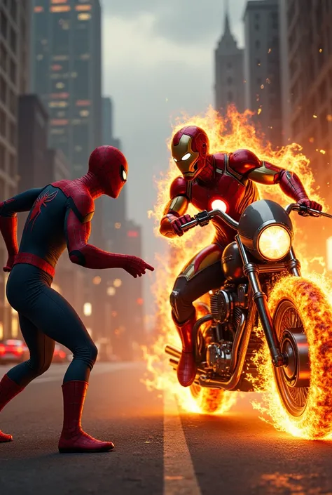 Generate Iron man Spider-Man and Ghost Rider