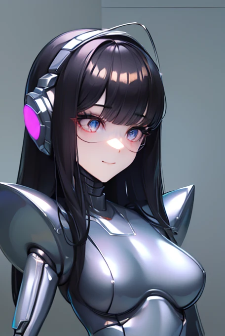 (masterpiece),(Highest quality),(Super detailed),(Best illustrations),(Best Shadow),(Absurd),(Detailed Background),(so beautiful), 16K, 8K, 4K,(Best Shadow),robotization,woman ,big bust,Robot Joint ,Metal skin,Black robot Suit,long hair,a black robot suit ...