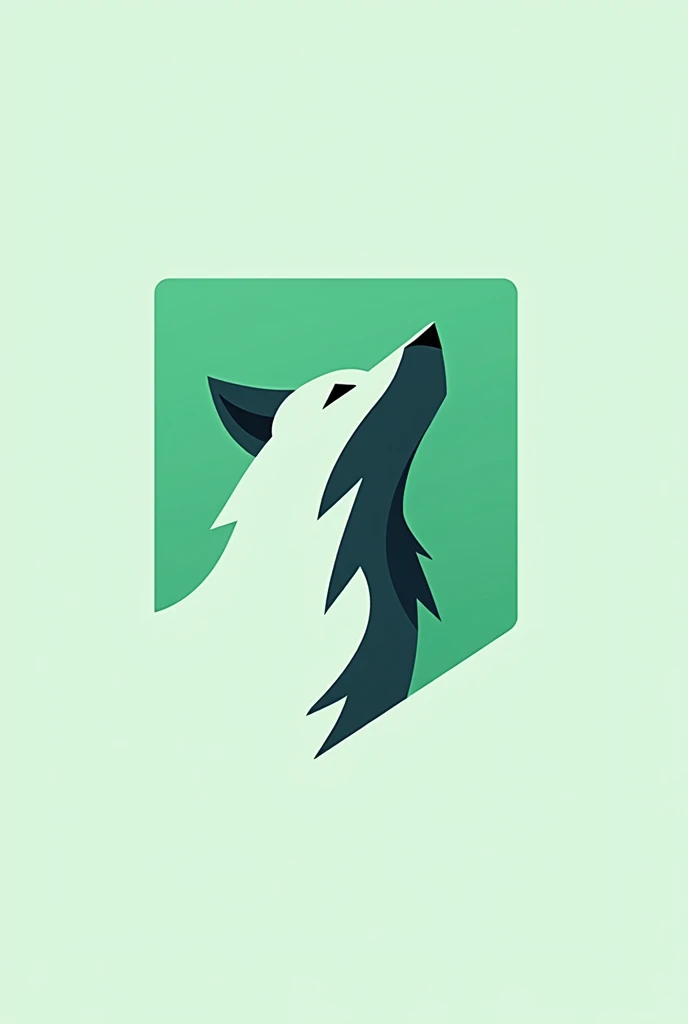 Business name wolf tech logo with gree background 