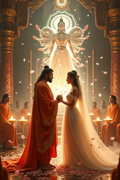 "The wedding night of a Hindu priest and a Hindu goddess."