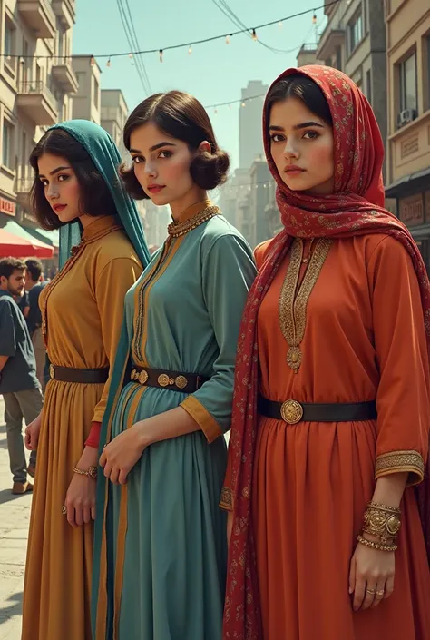 Modern and classic clothing of Iranian girls from the 50s to 60s