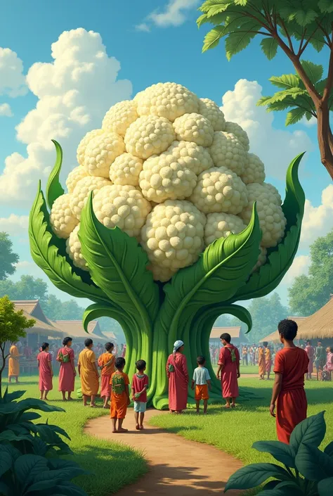 Make a large cauliflwer with people in Bangladesh 