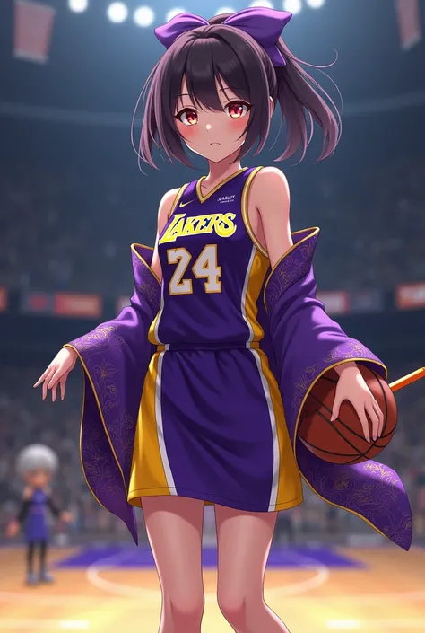 Shinobu from Demon Slayer in Lakers jersey
