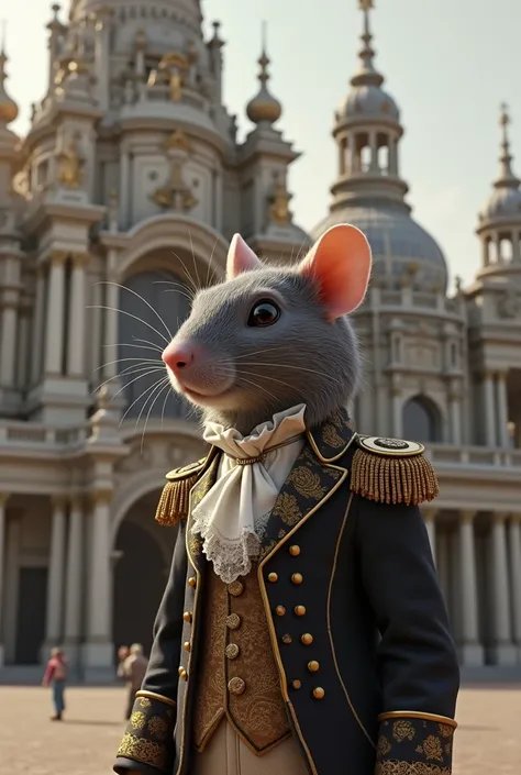 rat in royal page clothes near the royal palace 