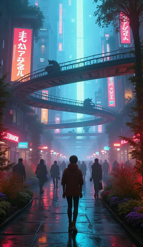 make a zoo park cyberpunk style