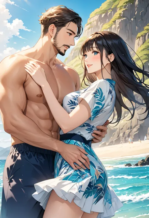 1woman, 1man, couple shot, from below, highly detailed, ((soft colors)), anatomically correct
((international couple)), gorgeous, intricate, looking at viewer, (smile), (blush), glossy lips, natural makeup, natural lighting, unique perspective, hug
beautif...