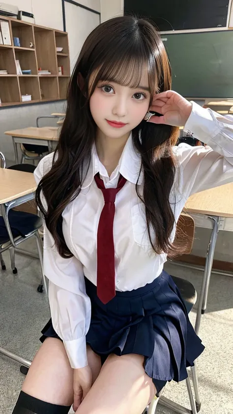  top quality、 realistic pictures、 high definition 、 Masterpiece 、 School Classroom、Multiple beauties、 long hair、 firm boobs that pull the string、 beautiful feet、erotic furry 、 school uniform、White collared long sleeve shirt、 red tie 、 BLACK MINI SKIRT 、 si...